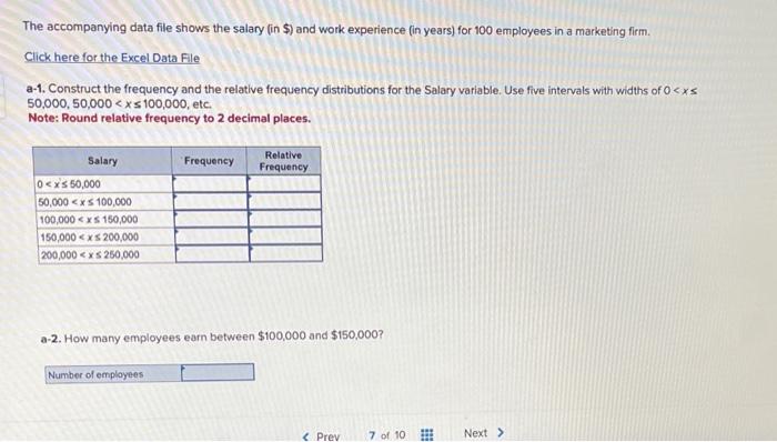 Solved The accompanying data file shows the salary (in \$) | Chegg.com