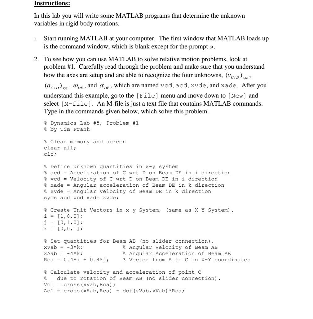 Solved this lab you will write some MATLAB programs that | Chegg.com