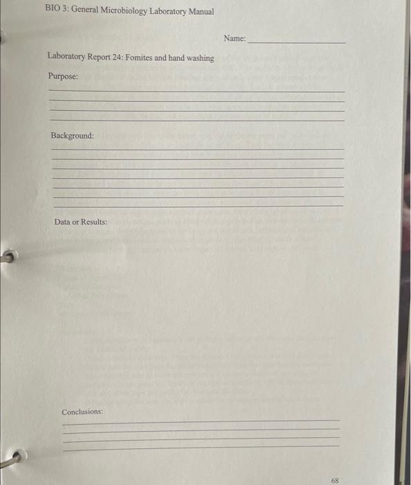 Solved BIO 3 General Microbiology Laboratory Manual