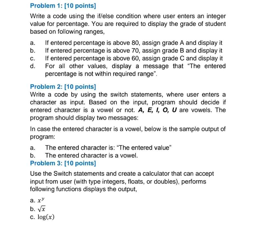 Solved Write a program that asks user to enter two different | Chegg.com