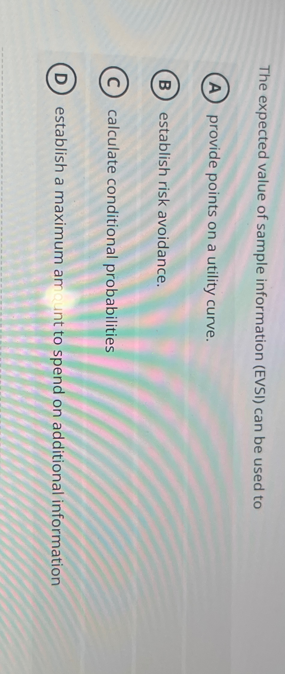 Solved The expected value of sample information (EVSI) ﻿can | Chegg.com