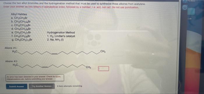 Solved Lab Choose The Two Alkyl Bromides And The | Chegg.com