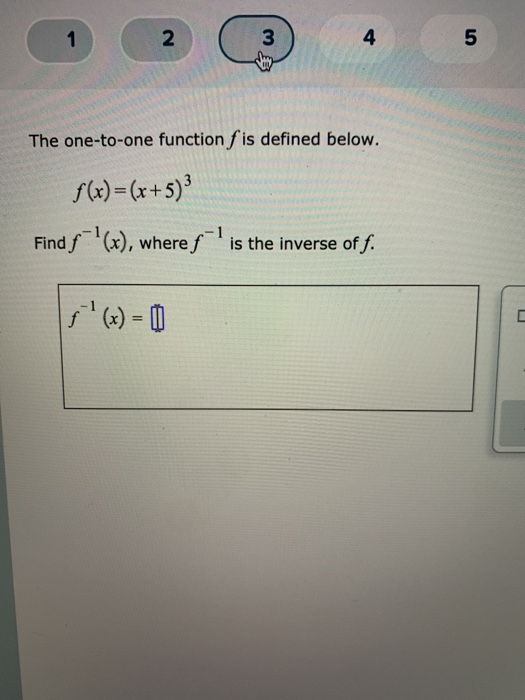 Solved The one-to-one function f is defined below. | Chegg.com