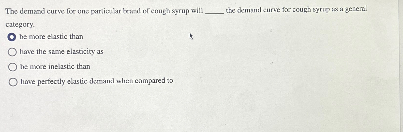 Solved The demand curve for one particular brand of cough | Chegg.com
