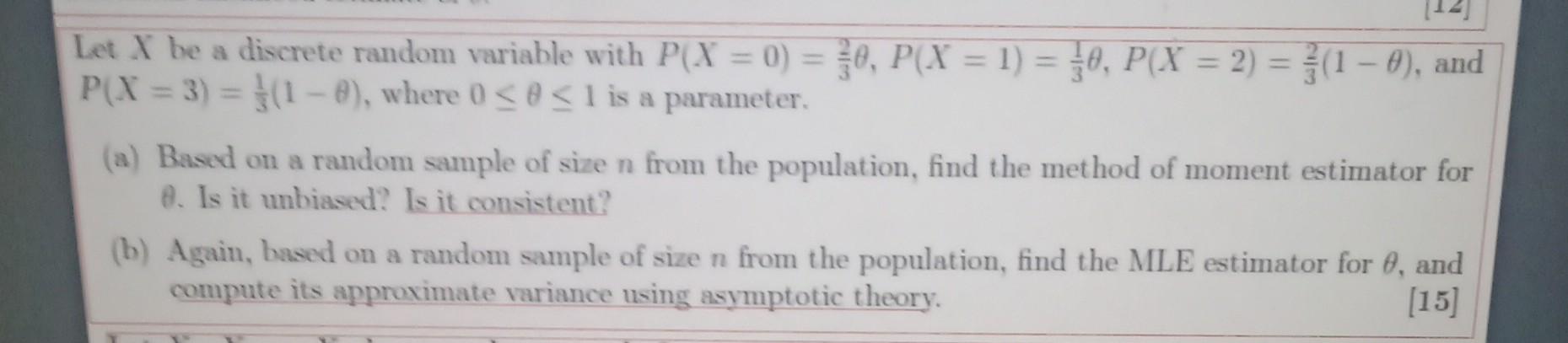 Solved Let X be a discrete random variable with | Chegg.com