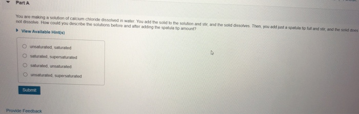 Solved Part A The solubility of a solid with decreasing | Chegg.com