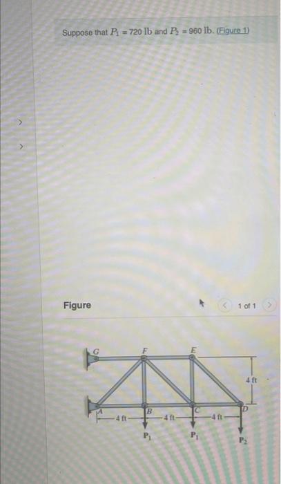 Solved Suppose That P1=720lb And P2=960lb. (Figure 1)Suppose | Chegg.com