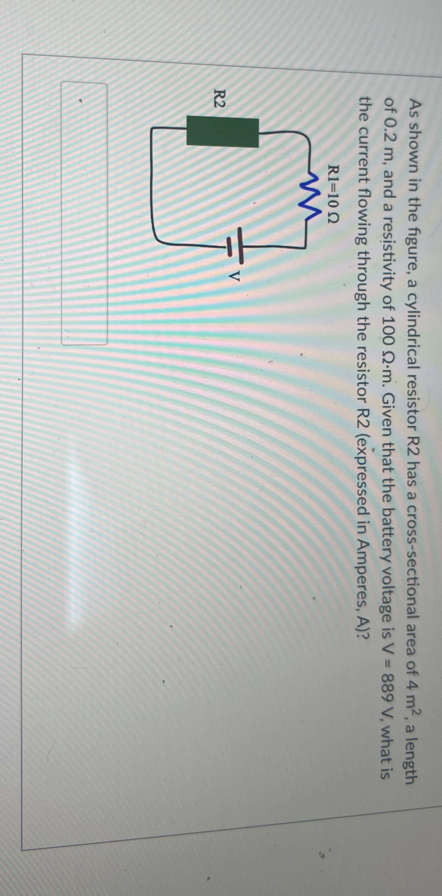 Solved As shown in the figure, a cylindrical resistor R2