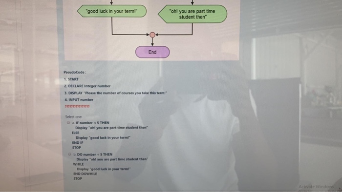 Solved Question : Given the following flowchart and the | Chegg.com