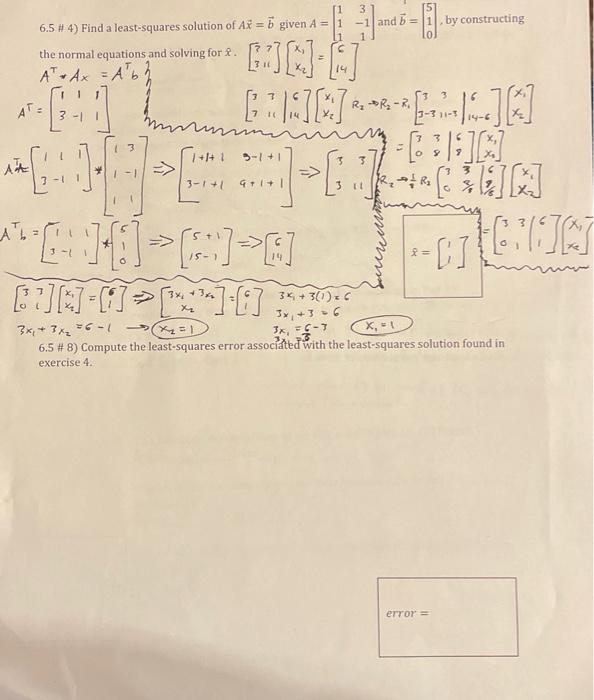 Solved 1 3 -1 And B = By Constructing 6.5 # 4) Find A | Chegg.com