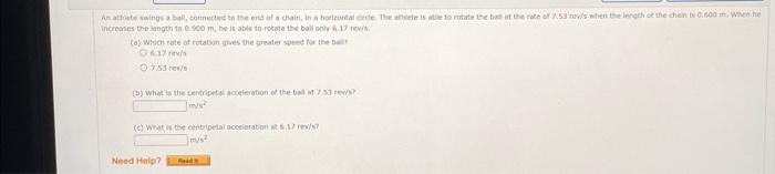 Solved (a) Which rate of rutation ghes the greater speed for | Chegg.com