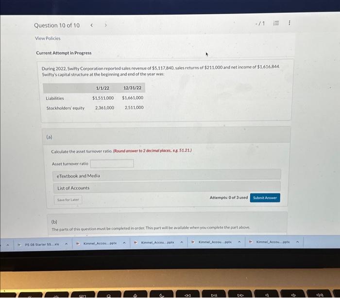 Solved Question 10 of 10 View Policies Current Attempt in | Chegg.com