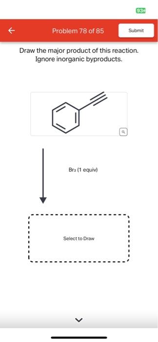 Solved Draw the major product of this reaction. Ignore | Chegg.com