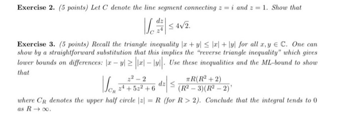 Solved Exercise 2. (5 points) Let C denote the line segment | Chegg.com