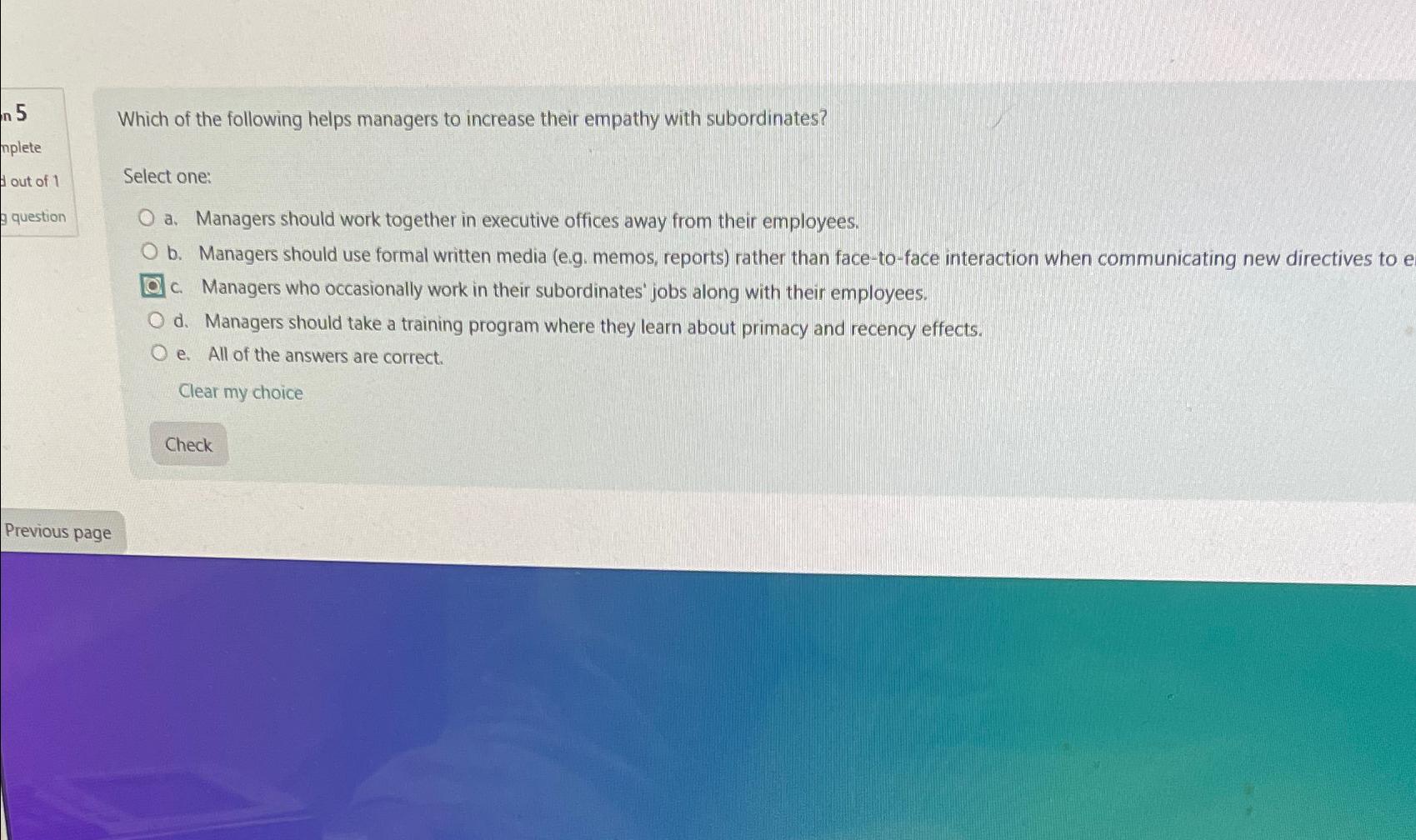 Solved Which of the following helps managers to increase | Chegg.com