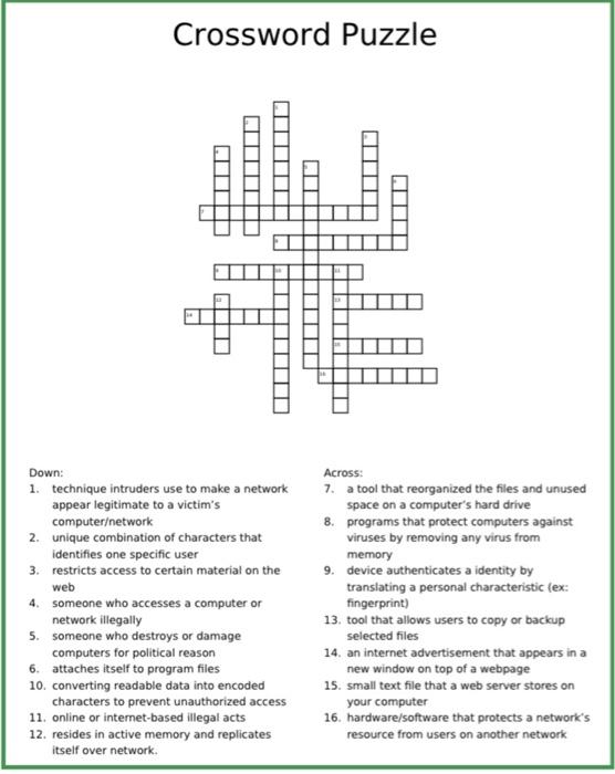 Crossword PuzzleIII Down: 1 technique Chegg com