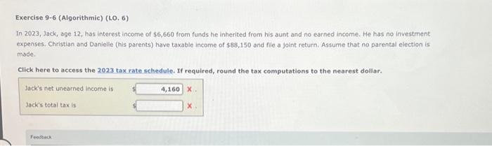 Solved Exercise 9-6 (Algorithmic) (LO. 6) In 2023, Jack, Age | Chegg.com