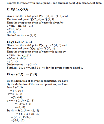 Express The Vector With Initial Point P And Terminal Chegg Com