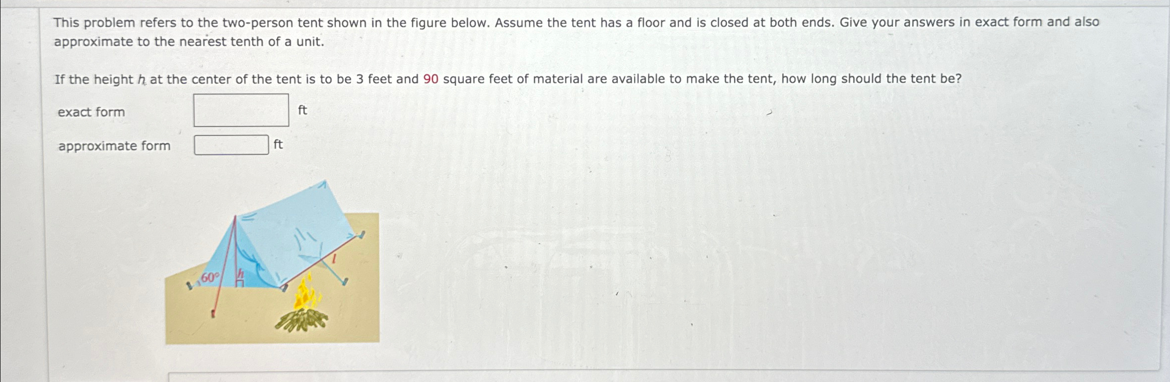 This problem refers to the two-person tent shown in | Chegg.com