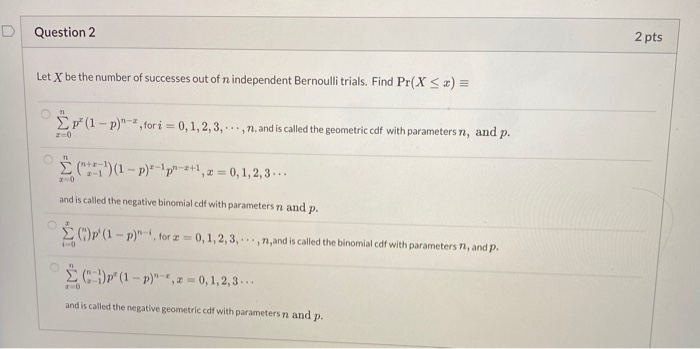 Solved Question 1 2 pts Now let W be defined as the the | Chegg.com
