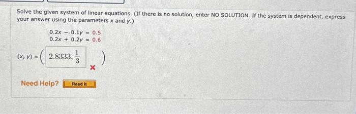 Solved Solve the given system of linear equations. (If there | Chegg.com