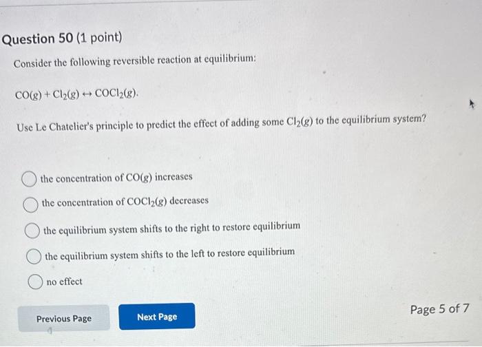 Solved Consider the following reversible reaction at | Chegg.com