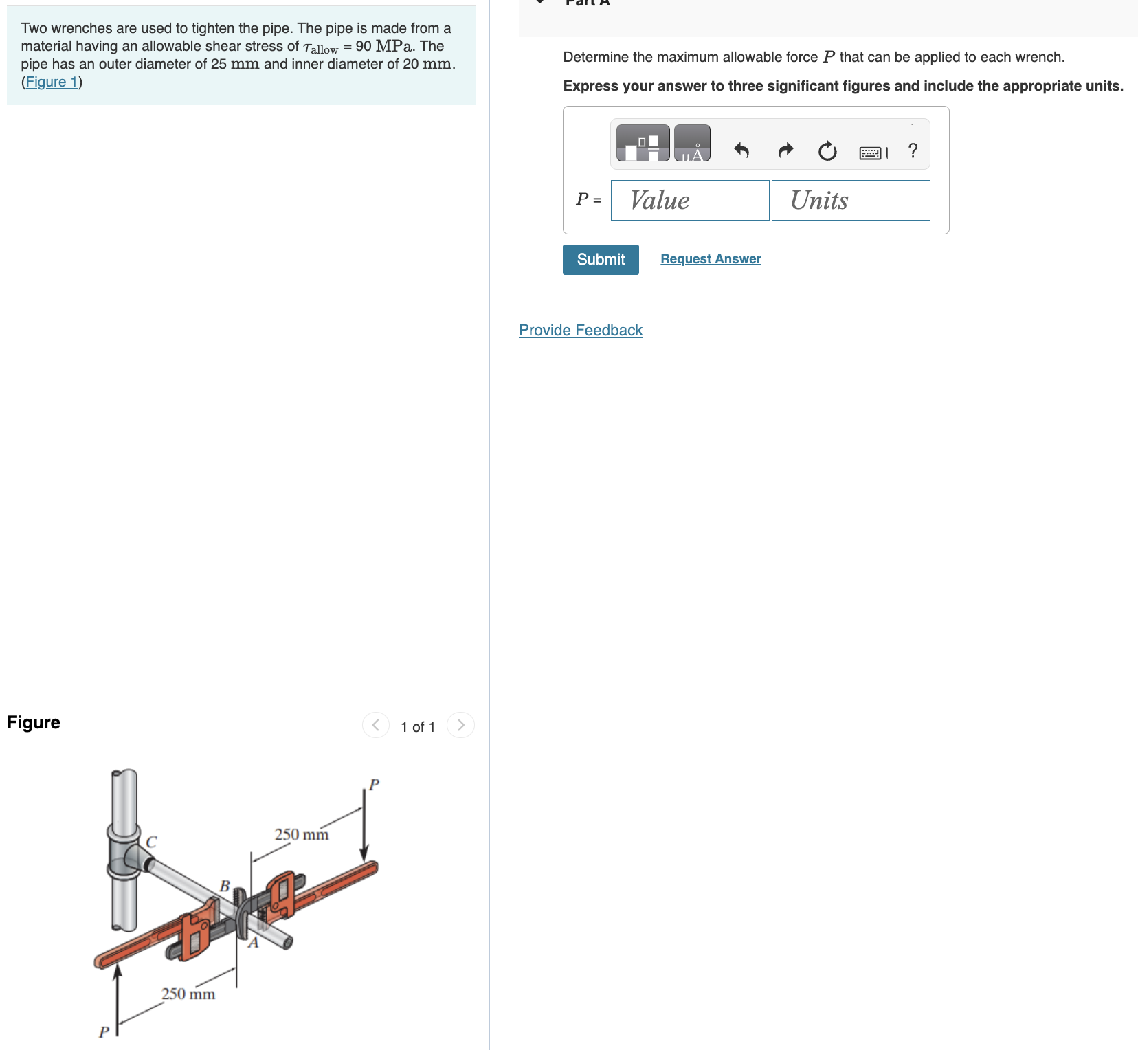 Solved Two Wrenches Are Used To Tighten The Pipe. The Pipe | Chegg.com