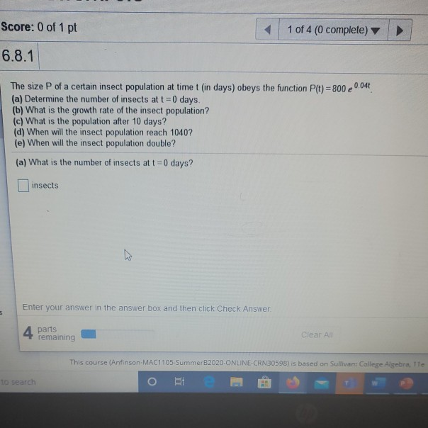 Solved Score: 0 of 1 pt 1 of 4 (0 complete) 6.8.1 The size | Chegg.com