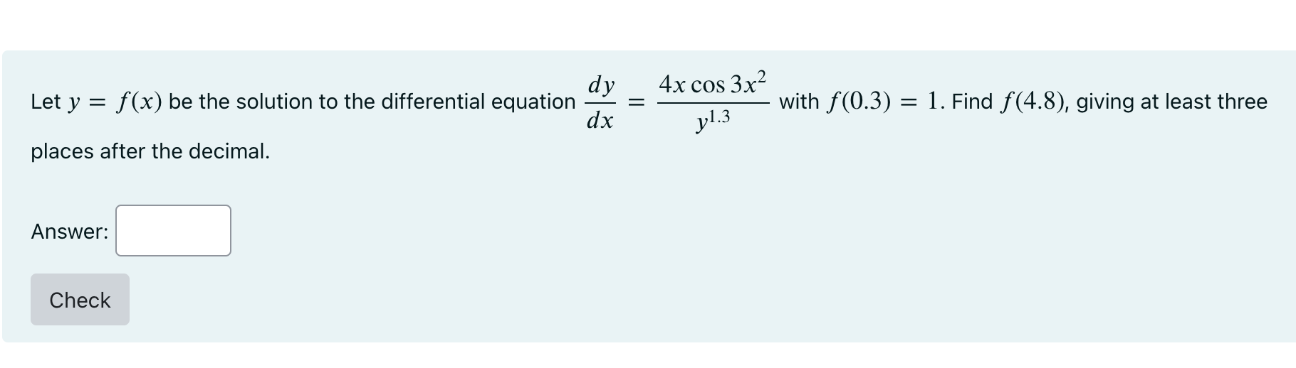 Solved Let Y F X ﻿be The Solution To The Differential