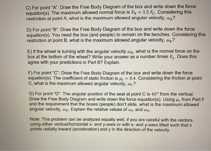 Solved B D 0 Consider An Amusement Park Ride Consisting O Chegg Com