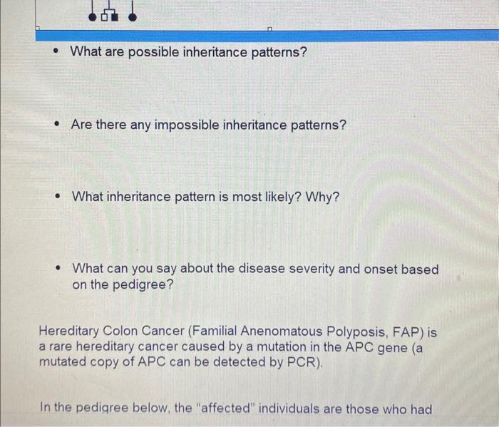 Solved Pedigree Analysis Activity Q1. Individual II-5 in the | Chegg.com
