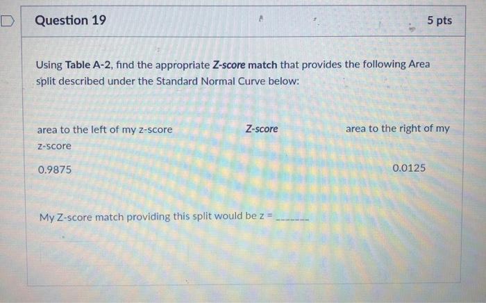 Solved Question 19 5 pts Using Table A-2, find the | Chegg.com