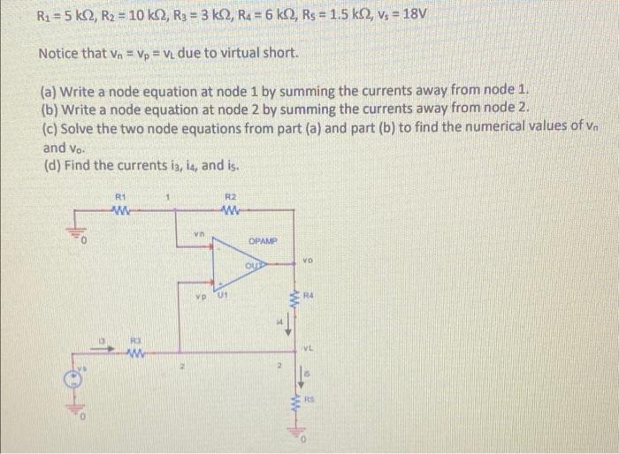 Solved R1 = 5 k2, R2 = 10 k02, R3 = 3 k0, R = 6 k., Rs = 1.5 | Chegg.com