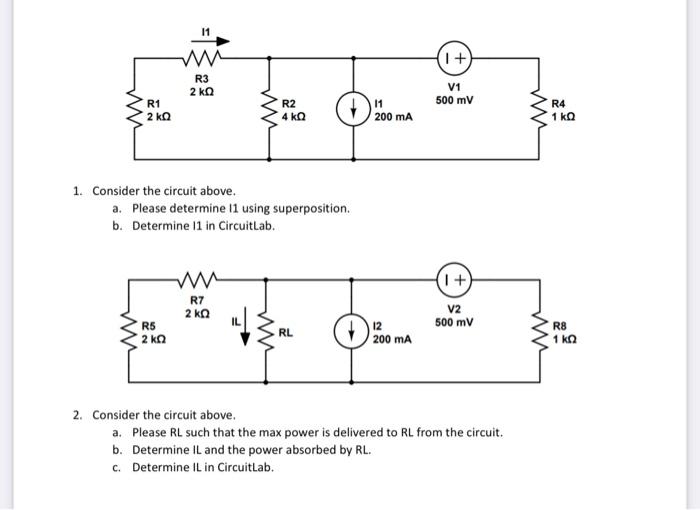 Solved 1. Consider The Circuit Above. A. Please Determine 11 | Chegg.com