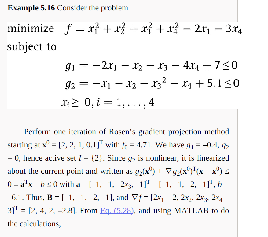 Consider The Example Problem Solved Example 5.16 Consider the problem minimize | Chegg.com