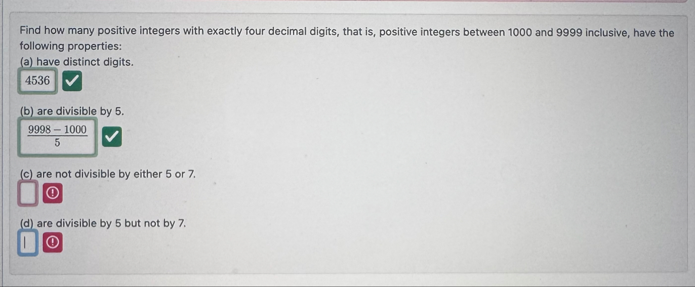 Solved Find how many positive integers with exactly four | Chegg.com