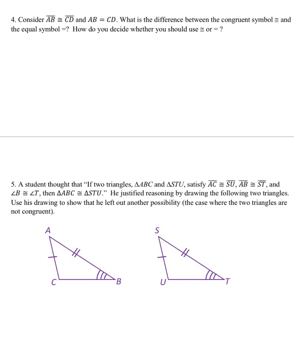 Solved 4. Consider AB = CD and AB = CD. What is the