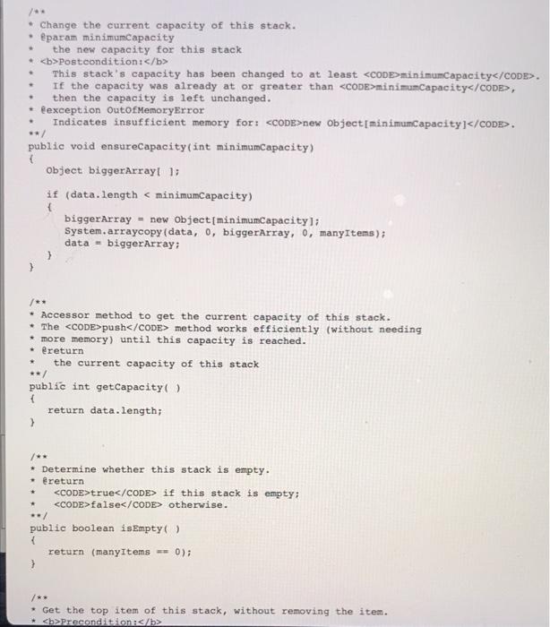 Solved Using the ObjectStack class provided, write a Java | Chegg.com