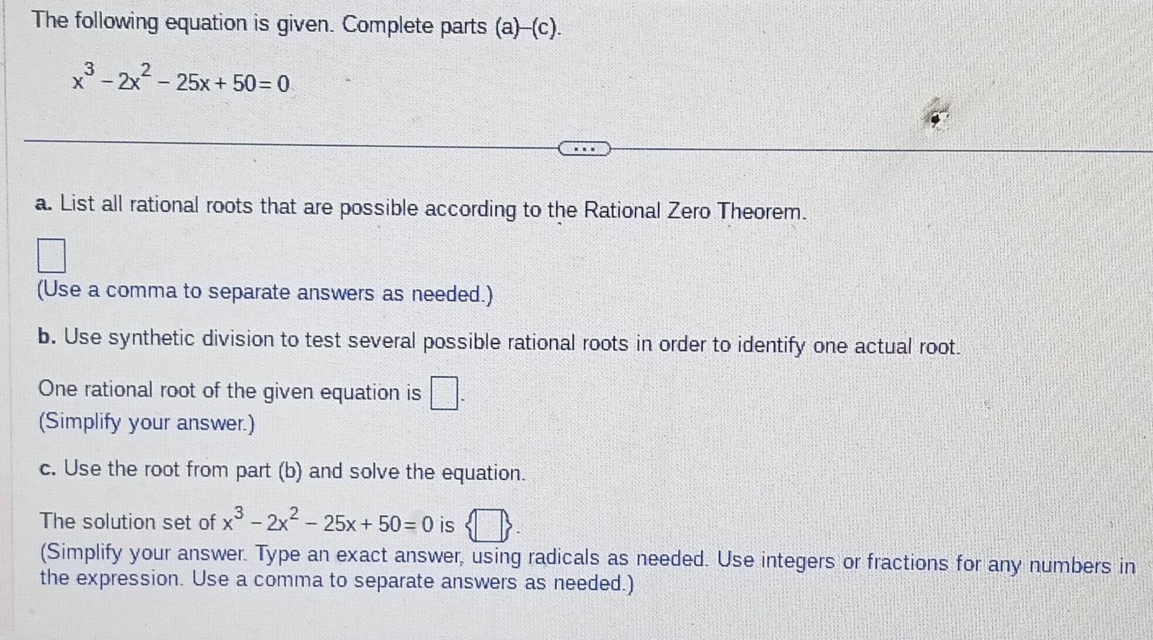 Solved The following equation is given. Complete parts | Chegg.com