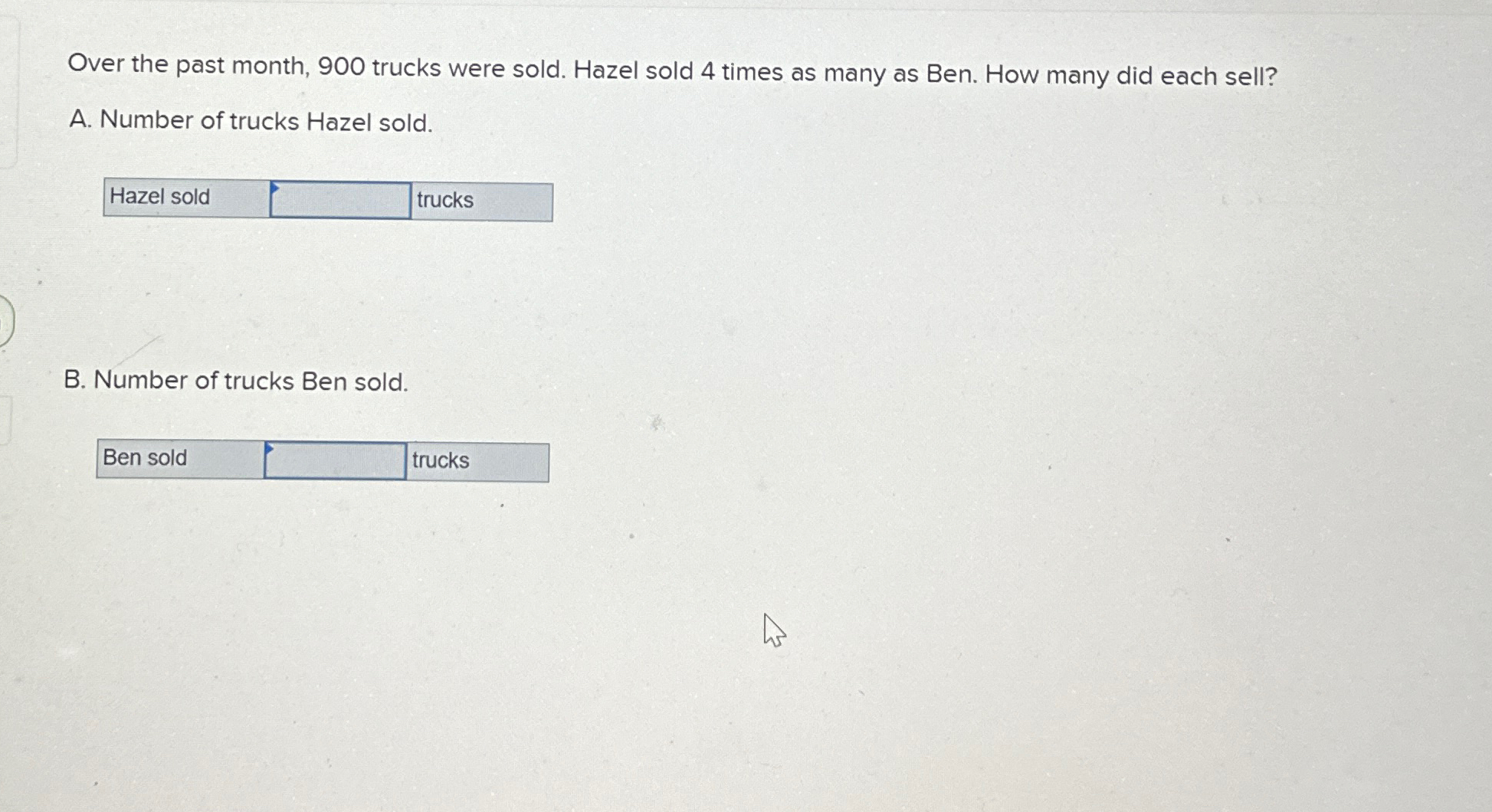 Solved Over the past month, 900 ﻿trucks were sold. Hazel | Chegg.com