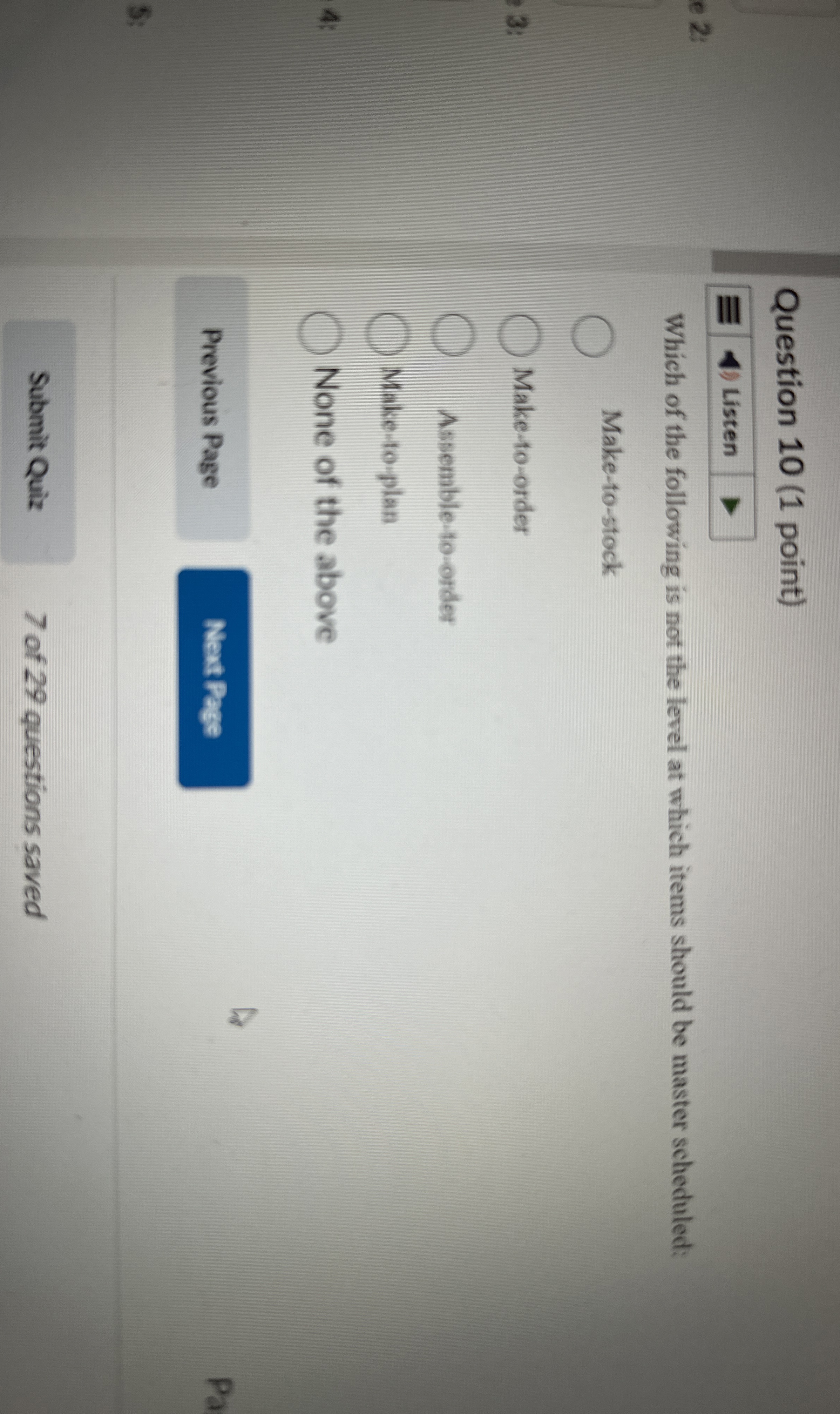 Solved Question 10 (1 ﻿point)ListenWhich of the following is | Chegg.com