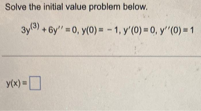 Solved Solve the initial value problem below. | Chegg.com