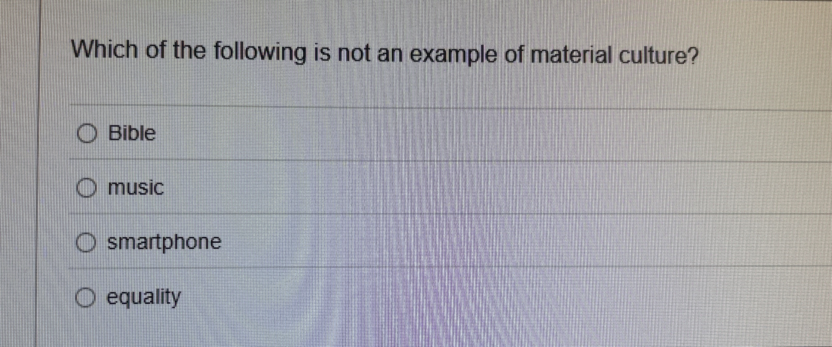 Solved Which of the following is not an example of material