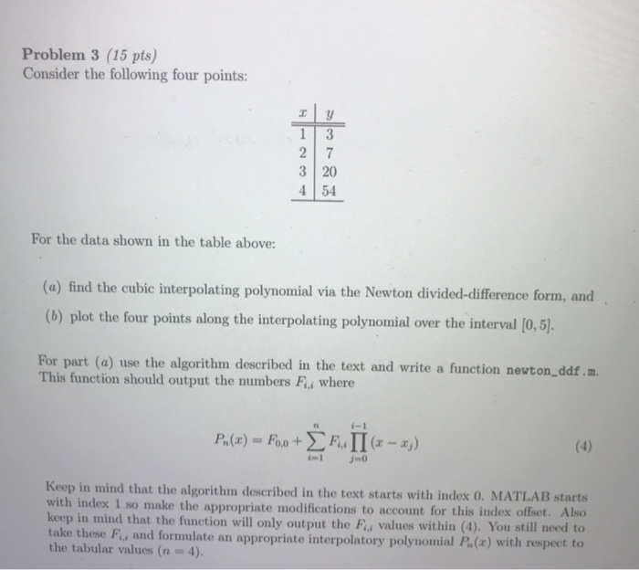 Solved Problem 3 (15 pts) Consider the following four | Chegg.com
