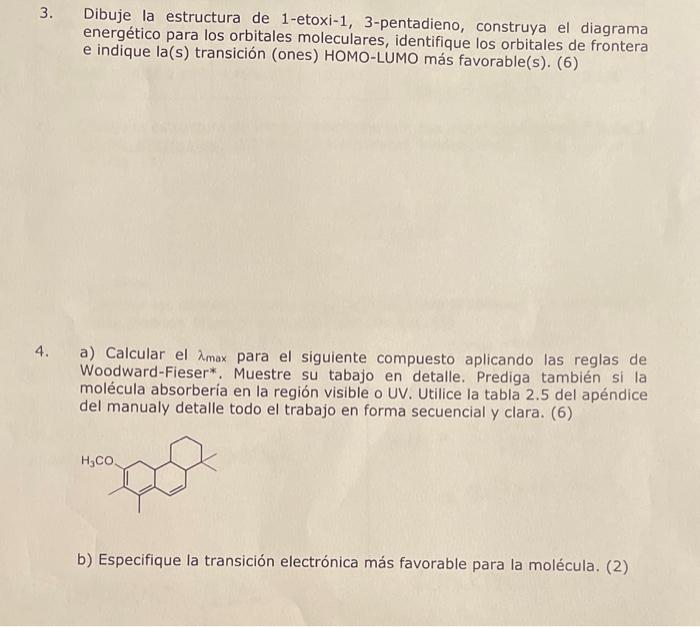 Resuelto 3) Draw the structure of 1-ethoxy-1, 3-pentadiene, | Chegg.com.mx