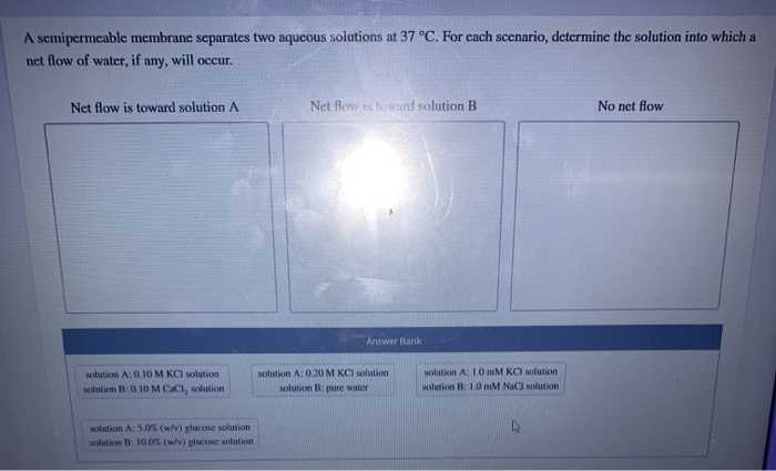 Solved A Semipermeable Membrane Separates Two Aqueous