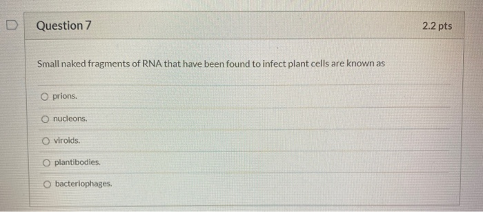 Solved Question Pts Small Naked Fragments Of Rna That Chegg Com