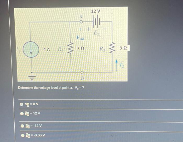 Solved Determine The Voltage Level At Point B,Vb= ? Vb=12 | Chegg.com