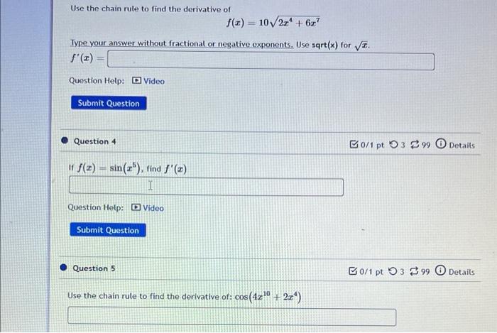 Solved Use the chain rule to find the derivative of You do | Chegg.com