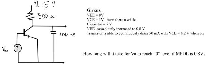 Solved Givens: VBE=0 V VCE=5 V - been there a while | Chegg.com